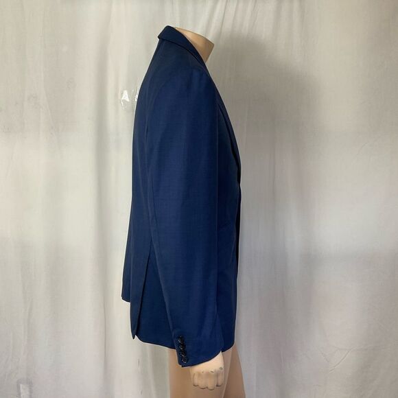 Bartorelli Napoli Blue Wool Notch Lapel Two Button Blazer Jacket 56R - Picture 4 of 15